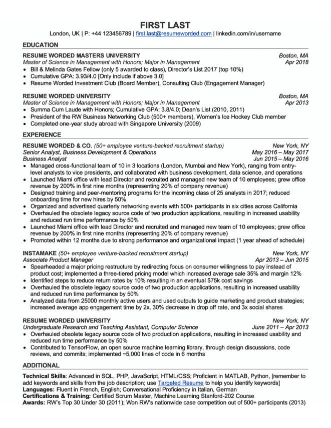 13 Best Free ATS Resume Templates - Entry Level Jobs Resume Template 661x856 