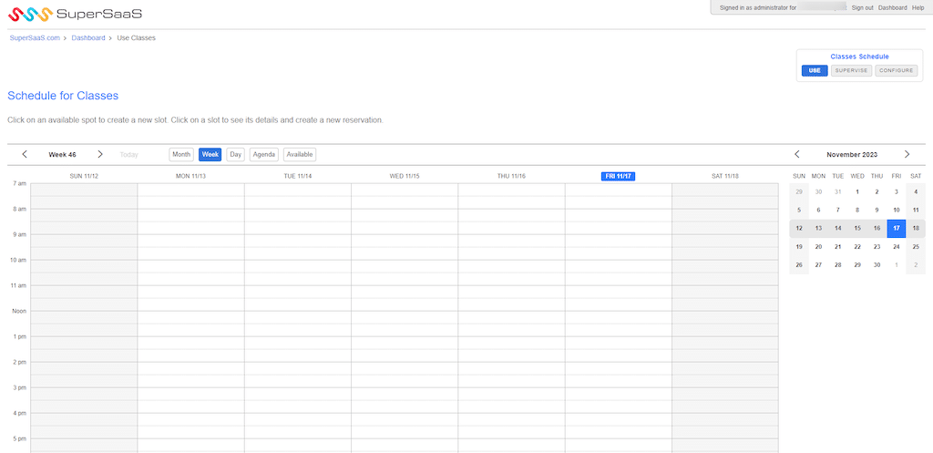 SuperSaaS calendar management
