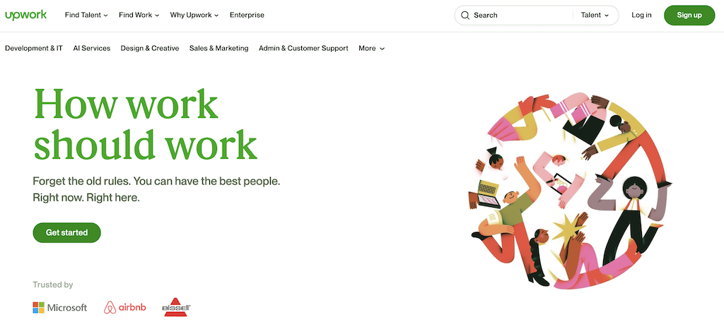 Upwork homepage