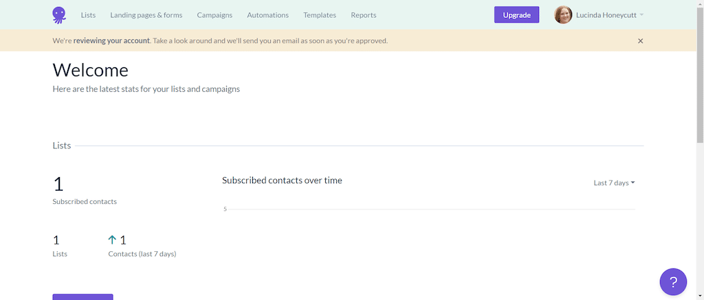 EmailOctopus interface
