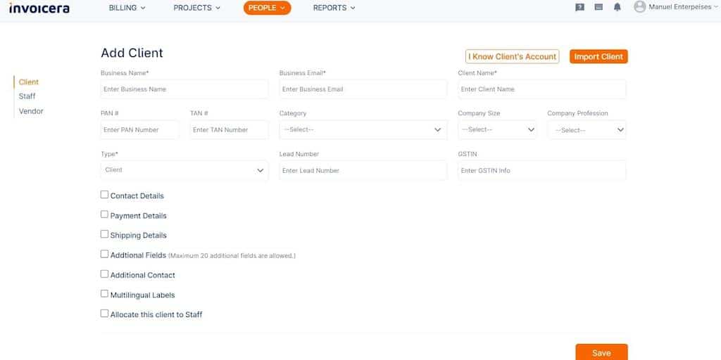 Invoicera client portal