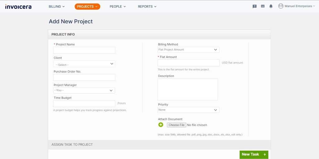 Invoicera interface