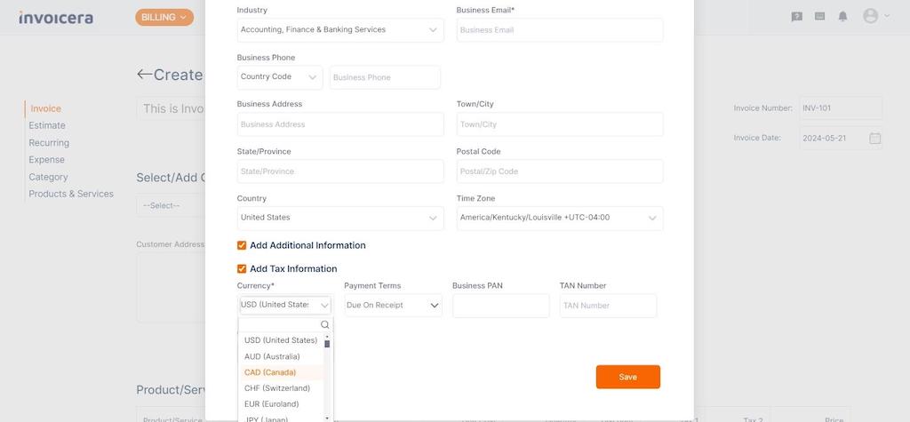 Invoicera multicurrency support